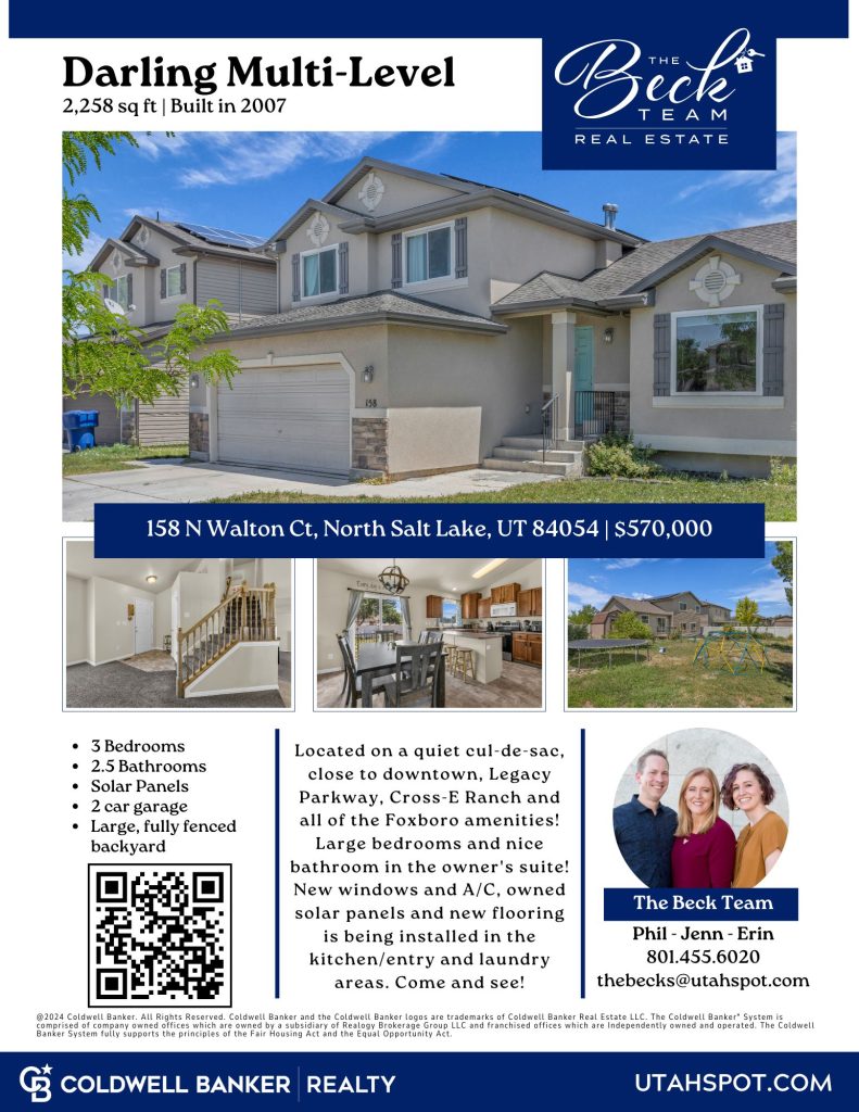 Property Flyer of 158 Walton Ct, North Salt Lake, Utah 84054